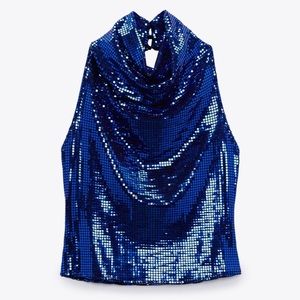 Sequin open back top